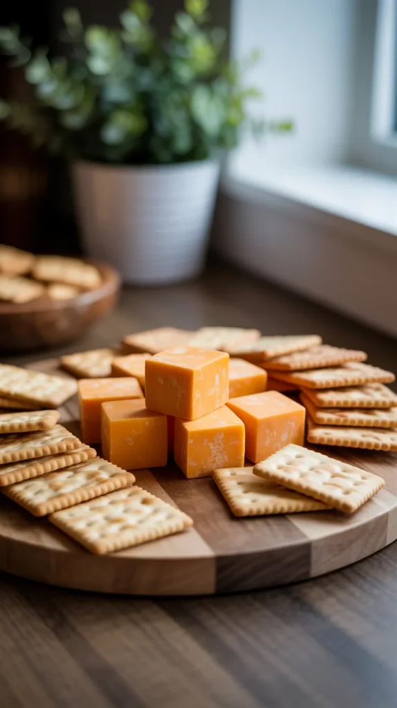 Budget Crackers and Cheese Cubes Board