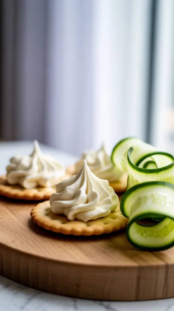 Cream Cheese and Cucumber Ribbon Board