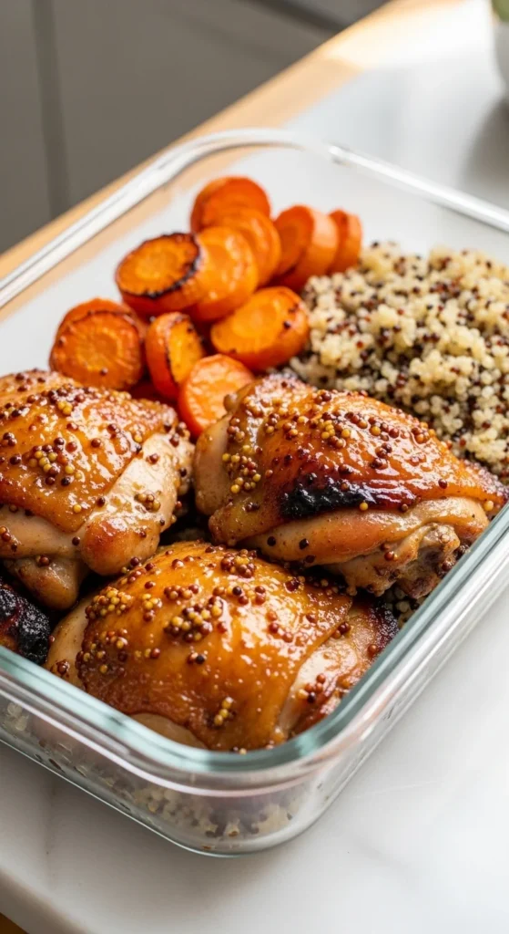 Maple Dijon Glazed Chicken Thighs