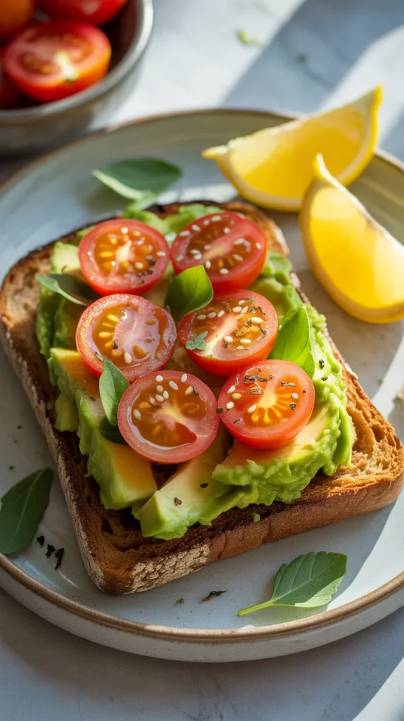 Avocado Toast with Cherry Tomatoes