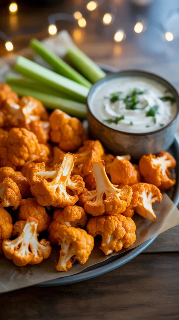Baked Cauliflower Buffalo Bites