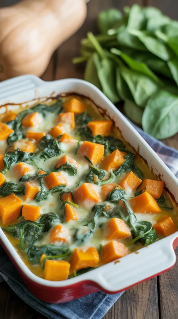 Butternut Squash and Spinach Casserole