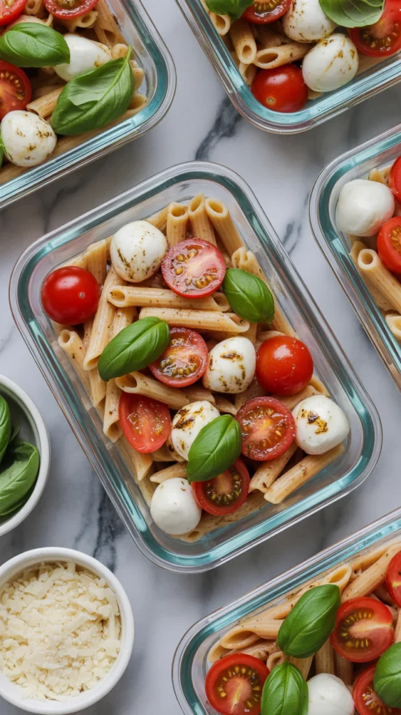 Caprese Pasta Salad Meal Prep