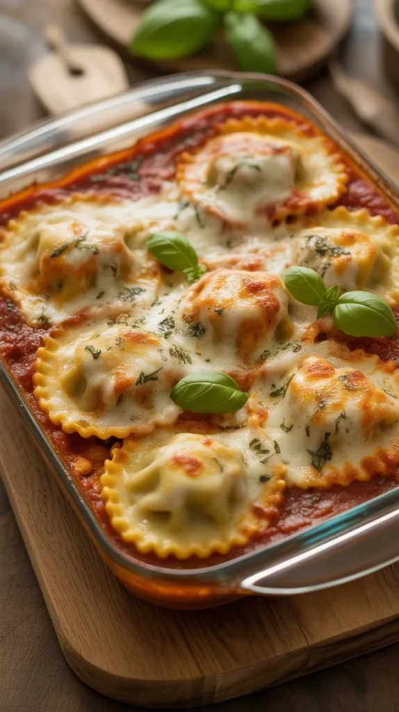 Cheesy Ravioli Bake