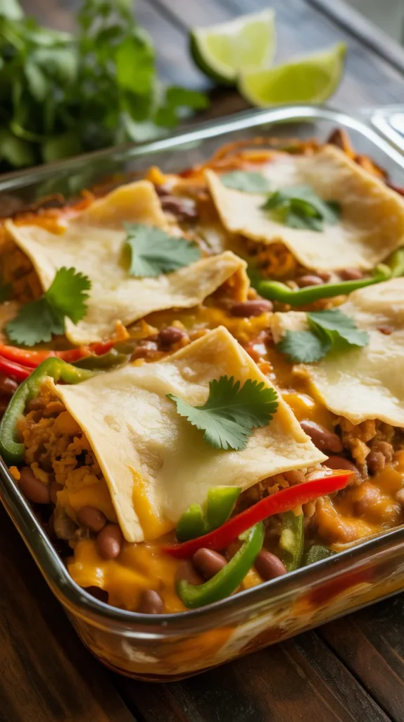 Cheesy Vegetable Tortilla Bake