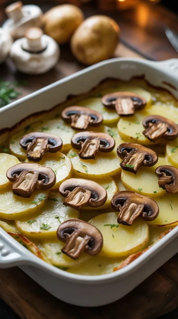 Creamy Mushroom Potato Bake