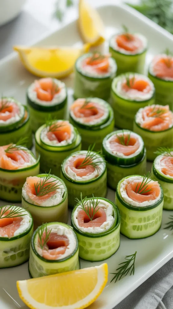 Cucumber Smoked Salmon Rolls