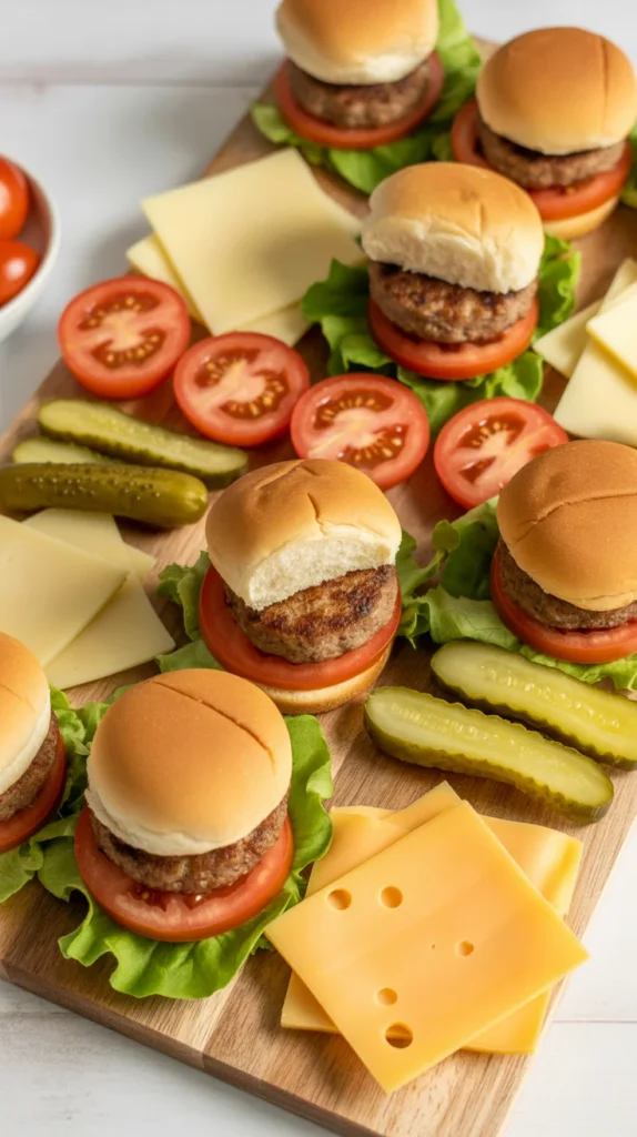 Mini Burger Builder Kids Charcuterie Board