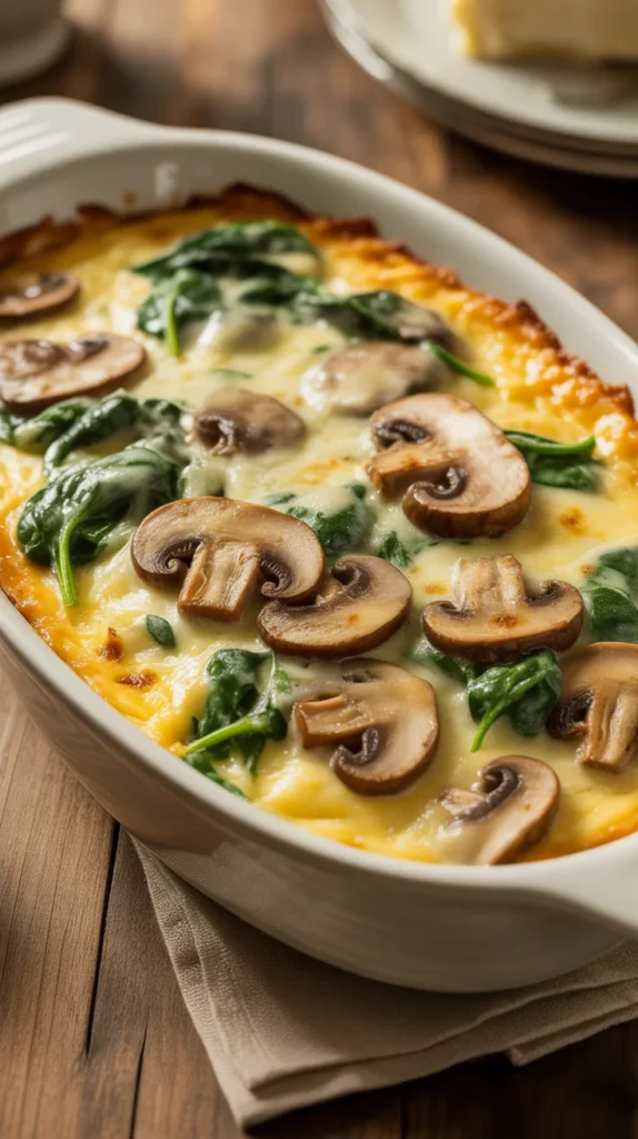 Spinach Mushroom Bake