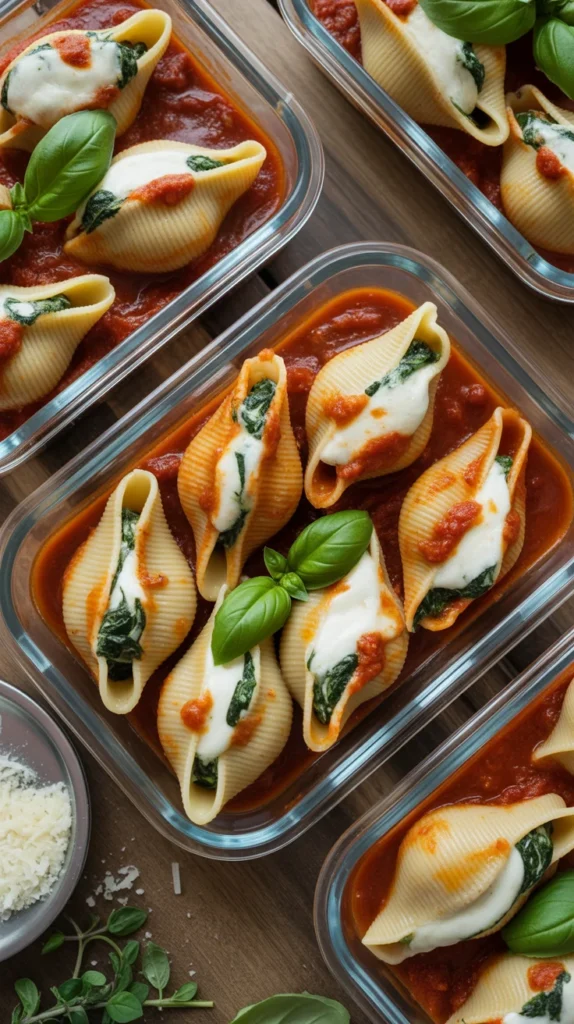 Spinach and Ricotta Stuffed Pasta Shells