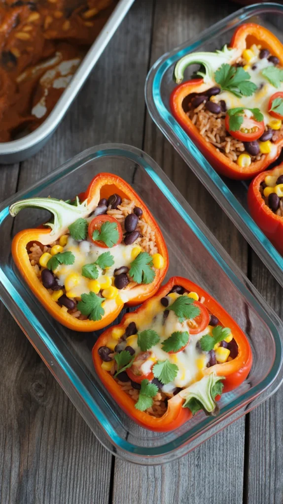 Vegetarian Stuffed Bell Pepper Prep