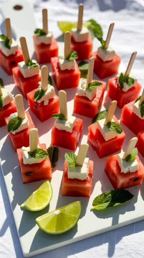 Watermelon Feta Mint Bites